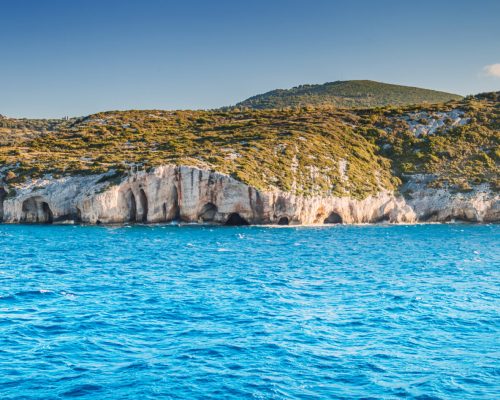 Blue Caves of Zakynthos island Greece, view from sea